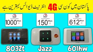 Best 4G WiFi Device in Pakistan 2024 || Fastest Internet Devices  Comparison #602Hw #803Zt #jazz4g