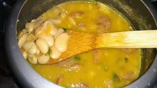 Fava cozida na panela de pressão, sem amargar.  Aprenda!