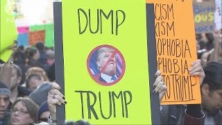 全米各地で反トランプデモ拡大　NYは1万人規模(16/11/13)