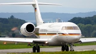 Luftwaffe Global 5000 * Angela Merkel * Take-Off at Bern