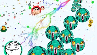 Agar.io Epic Split Running Trick Split Amazing Team Destroying Bots! (Agario Best Moments)