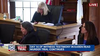 Day 14 of witness testimony in Karen Read murder trial continues