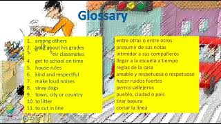 LE 8   GLOSSARY LEVEL A1 #aprendoencasa #learningexperience9