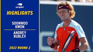 Soonwoo Kwon vs. Andrey Rublev Highlights | 2022 US Open Round 2