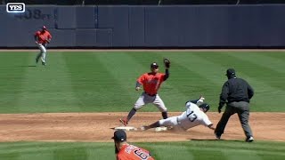 HOU@NYY: A-Rod slides into second with stolen base