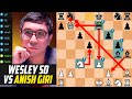 Wesley So *DESTROYED* Anish Giri with 7 Great Moves - Speed Chess Championship 2017