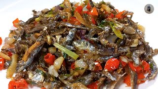 ANCHOVIES ARE PROCESSED LIKE THIS TO MAKE YOU EAT MORE.. DELICIOUSLY AND TASTY STIR-FRIED  ANCHOVIES