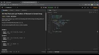 Find First & Last Position in Sorted Array | Leetcode 34 | JavaScript | Binary Search | O(log n)