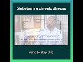 diabetes is a chronic disease