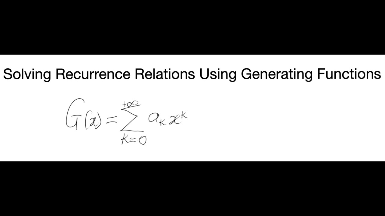 How To Solve Recurrence Relations Using Generating Functions- FAST ...