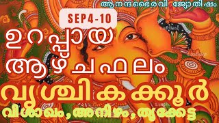 വൃശ്ചികക്കൂറുകരുടെ ആഴ്ചഫലം സെപ്റ്റംബർ 4മുതൽ 10വരെ (വിശാഖ, അനിഴം, തൃകേട്ടാ )‎@anandabhairavi5939