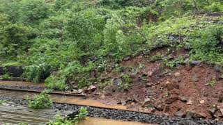 mountain slipped on track(22414 madgaon Rajdhani)