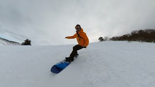 秋田県ジュネス栗駒スキー場（山頂→非圧雪斜面） / Burton Step On \u0026 Cheetah