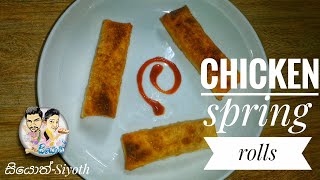 Chicken Spring Rolls -ලේසිම විදියට චිකන් රෝල්ස් හදමු