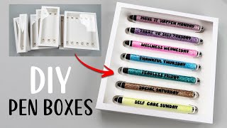 DIY Glitter Pen Boxes for your handmade Pens! Template Tutorial