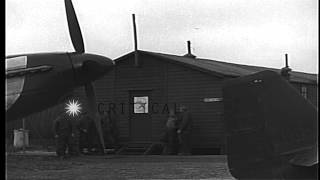 Pilots of USAAF 4th Fighter Group, finish briefing and go to their P-51s, during ...HD Stock Footage