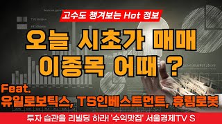 시초가매매, 시초가, 단타, 유일로보틱스, TS인베스트먼트, 휴림로봇, 클로봇, 한화시스템, DSC인베스트먼트