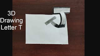 Drawing 3D Letter T-Super Easy/Trick Art with Pencil/Drawing for Beginners/SN Passion Studio/Drawing