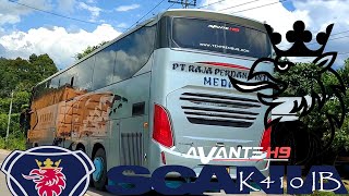 GAGAH DAN KENCANG DG DRIVER HANDAL‼️HUNTING BUS RAPI SCANIA K410 IB, DI JALAN LINTAS TIMUR INHU RIAU