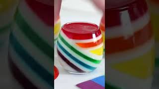 RAINBOW JELL-O SHOT CUPS 🌈 🌈 #shorts #viral