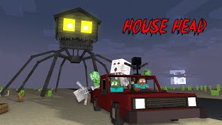 Monster School : HOUSE HEAD ATTACK - Minecraft Animation