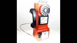 Orange Rotary Dial Payphone