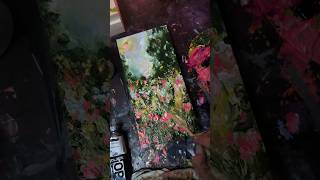 Impressionist Garden \u0026 Review of Golden OPEN Acrylics \u0026 Fluid Acrylic #arttutorial #acrylicpainting