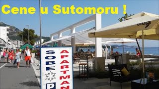 Montenegro, Sutomore - detailed display of food and drink prices on the main promenade!