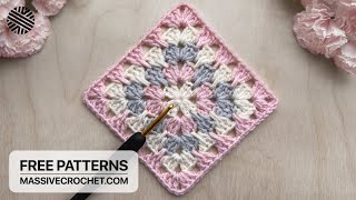 Crochet a SUPER EASY \u0026 UNUSUAL Granny Square for Beginners ❤️