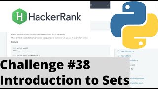 Hackerrank Python | Challenge #38 | Introduction to Sets