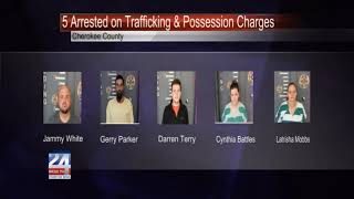 Five Cherokee County Residents Arrested on Multiple Charges