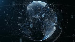 Binary Code Data Surrounding Planet Earth (Motion Graphics)