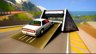 BeamNg driver gaming video 🏎️ BeamNg car vs spinning roller
