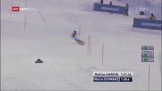 Marco Schwarz 2nd run Men's Slalom - Levi FIS Alpine Skiing World Cup 2017