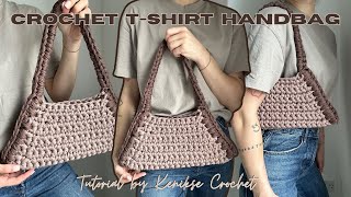 Crochet T-Shirt handbag tutorial I Beginner friendly tote bag tutorial I Kenikse Crochet