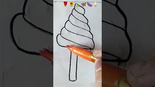 Creative art draw 🌹🌻🍃🦋🍆🍦#satisfying #creative #shorts#satisfying #creative #shorts