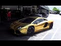 worlds first gold plated lamborghini aventador lp700 revs drive in miami