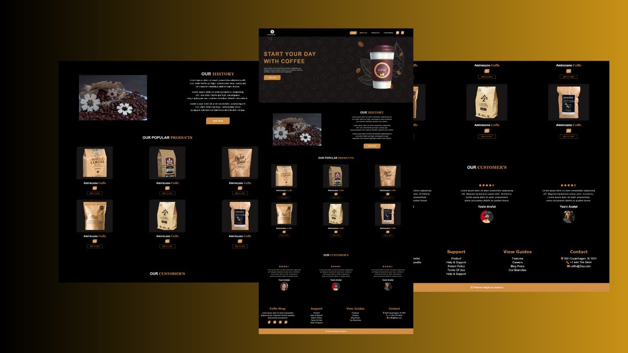 Responsive Coffee Shop Website Using HTML CSS & JavaScript - Step By ...