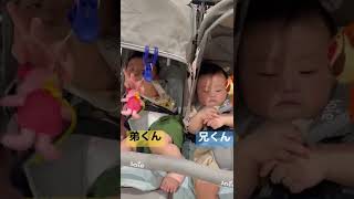 【双子】仲良し❤️ベビーカーの中はこんな感じです👶👶💕【10ヶ月】twin baby #vlog #shorts #双子 #赤ちゃん