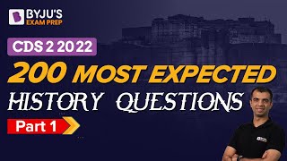 CDS 2 2022 | GK Preparation | 200 Most Expected History Questions | Part 1 | CDS History