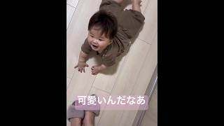 【ずり這い】ずっとずっとついてきてくれるの可愛すぎ#shorts #育児 #赤ちゃん #아기 #baby #腹ばい