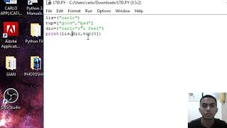 python tutorial(tagalog-english) List,Tuple and Dictionary