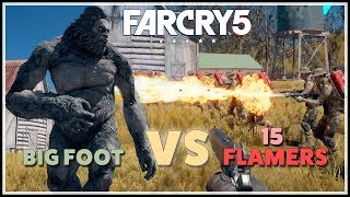 [Far Cry 5] Big Foot vs 15 Flamers & other Human Armies - Power of the Yeti