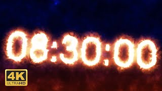 8 Hours 30 Minutes Countdown Timer - Burning [4K]