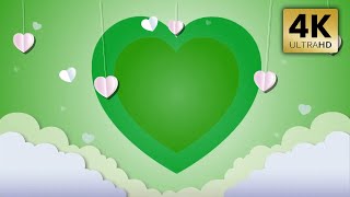 Romantic Valentine's Day Green Motion Graphic Animation Royalty Free