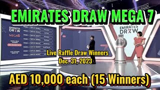 EMIRATES DRAW MEGA 7 Live Raffle Draw Winners Dec. 31, 2023 DUBAI, UAE