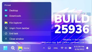 New Windows 11 Build 25936 – Taskbar and Settings Improvements, Task Manager and Fixes (Canary)