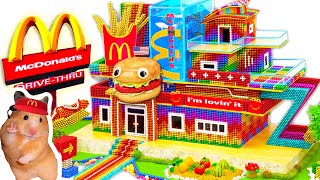 DIY - Build Miniature McDonald's With Giant Hamburger And Fish Tank From Magnetic Balls ASMR🔥