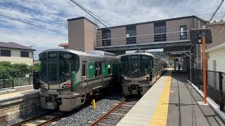 普通和歌山行きと普通粉河行き　和歌山線岩出駅同時発車！