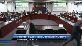 Toronto and East York Community Council - November 15, 2023